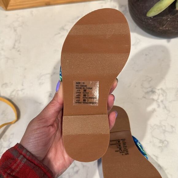 Matilda Jane The Seashore Floral Sandals with backpack flip flops blue size 11 - Picture 7 of 12